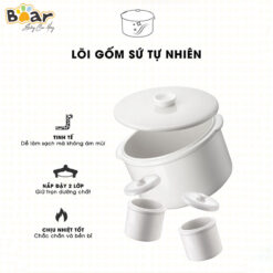 Nắp thố sứ nồi nấu chậm Bear 2.5L