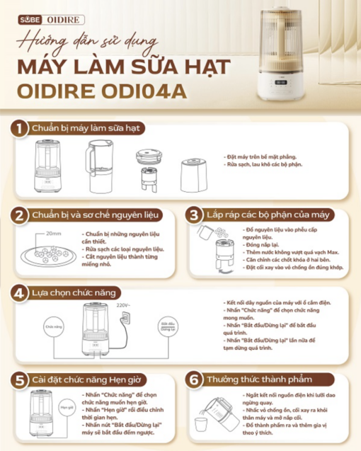 Máy làm sữa hạt OIDIRE 1.2L ODI04A