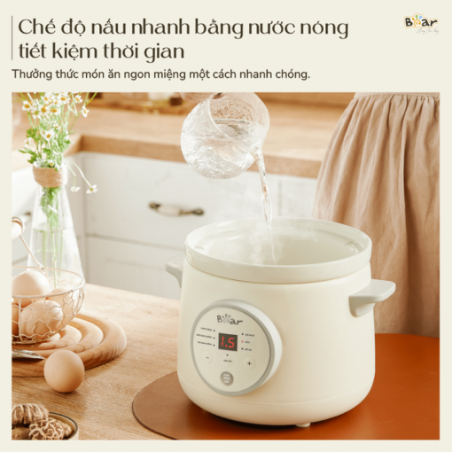 Thố sứ nồi nấu chậm Bear 1.5L