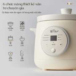 Nắp thố sứ nồi nấu chậm Bear 1.5L