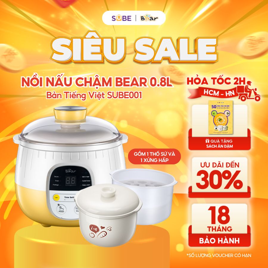 Nồi nấu chậm Bear 0.8L SUBE001