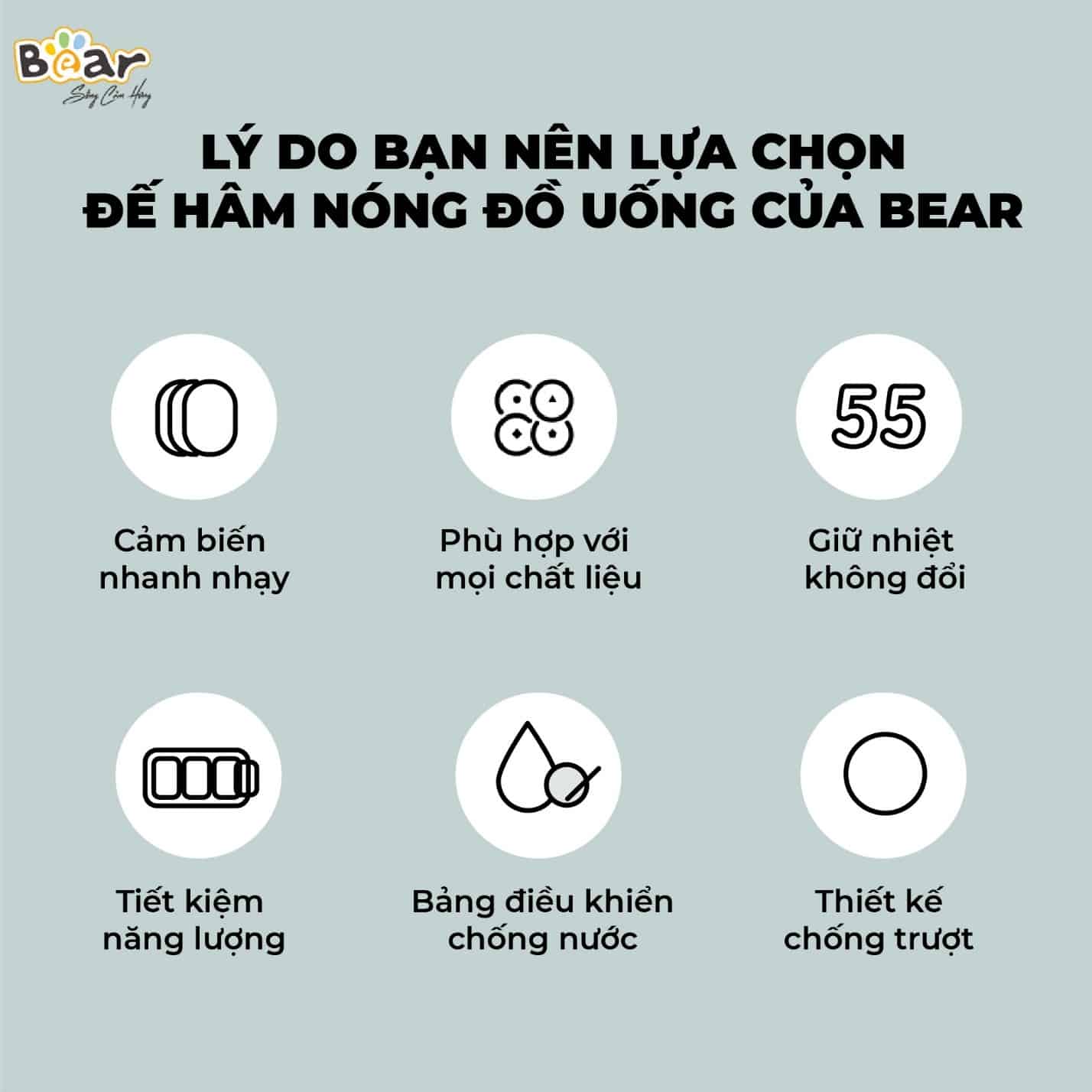 Bộ phụ kiện của Đế làm nóng đồ uống Bear DRBC-C16J5