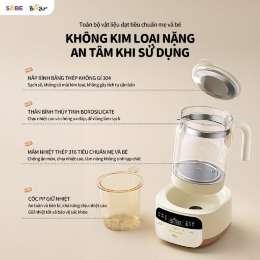 Máy đun nước hâm sữa Bear WW-4H12W