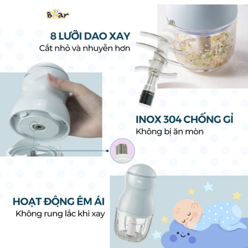 Máy xay ăn dặm Bear 0.3L GR-B03V8