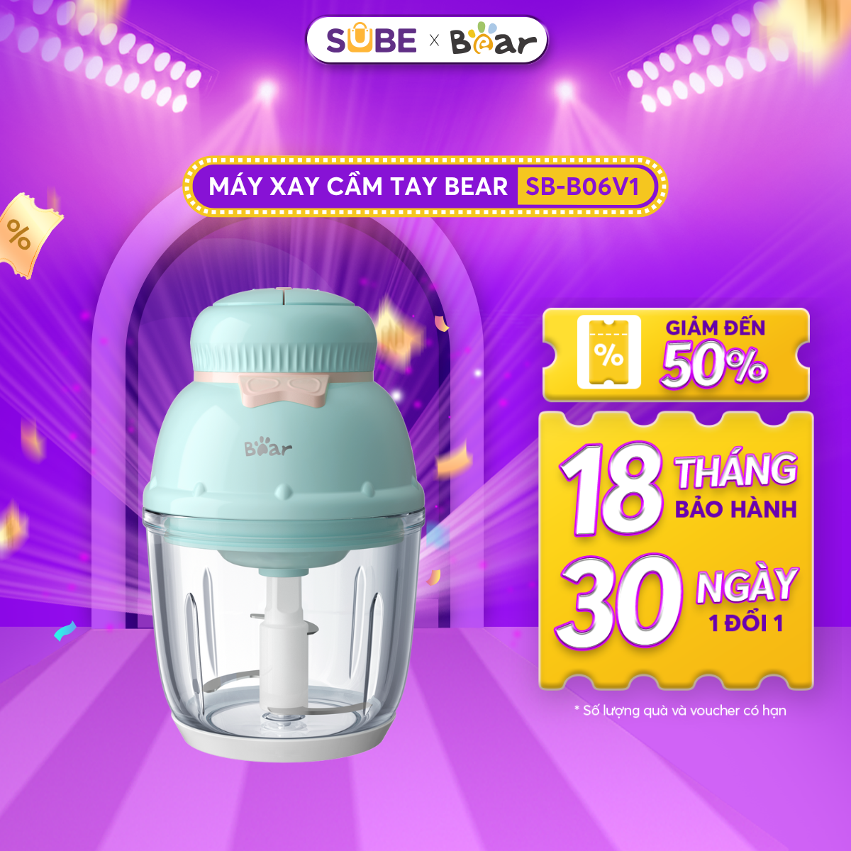 máy xay ăn dặm bear 0.6l gr-b06v1