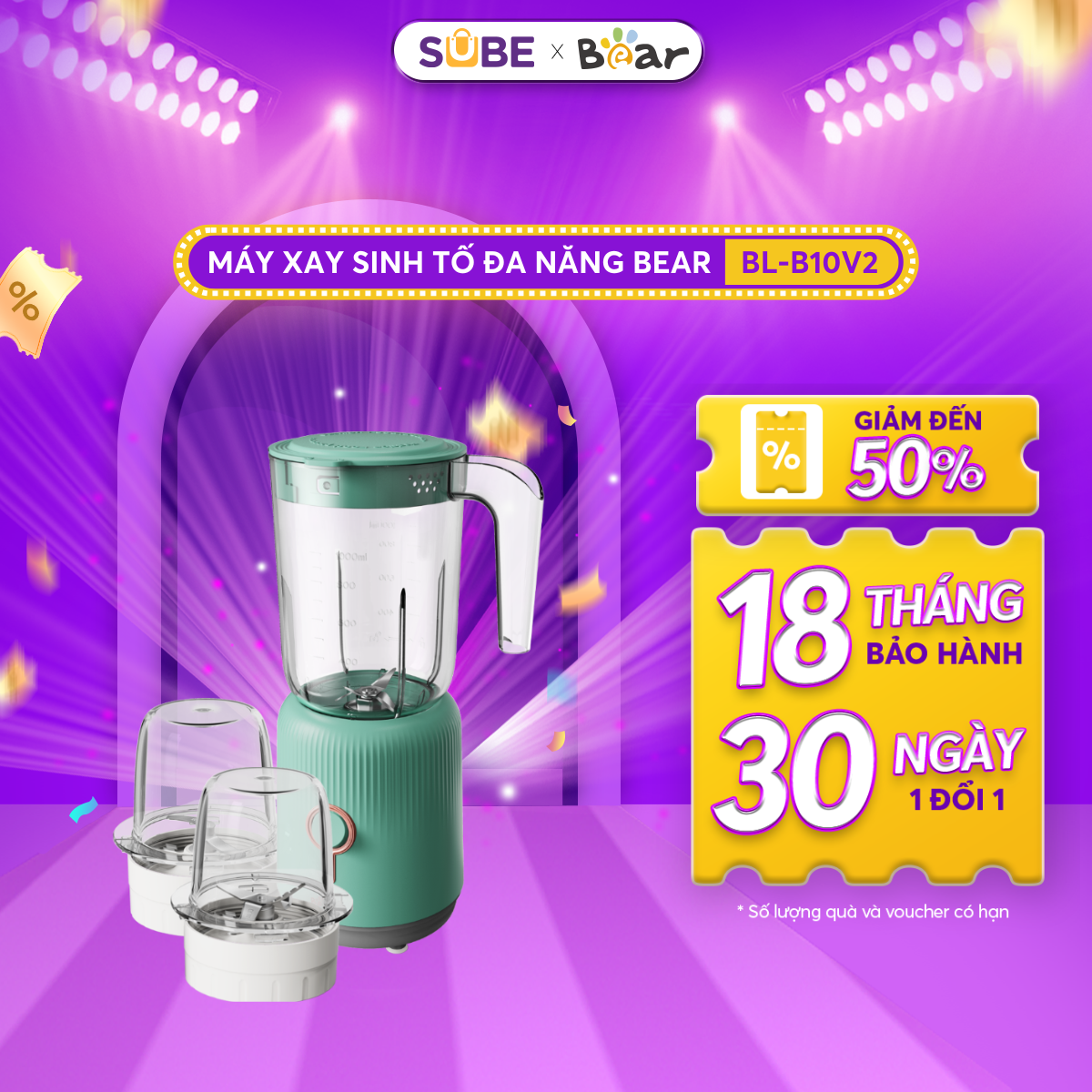 Máy xay sinh tố đa năng Bear BL-B10V2