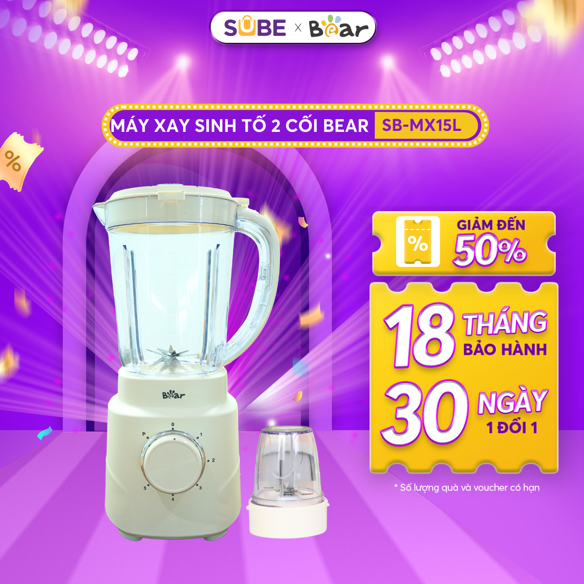 Máy xay sinh tố Bear SB-MX15L