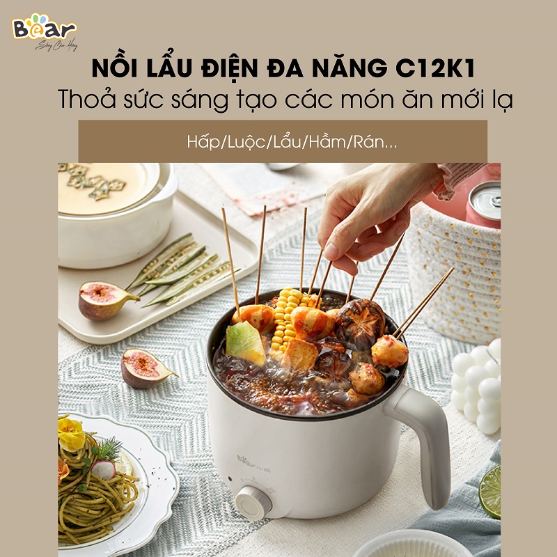 Giới thiệu nồi lẩu điện đa năng Bear C12K1