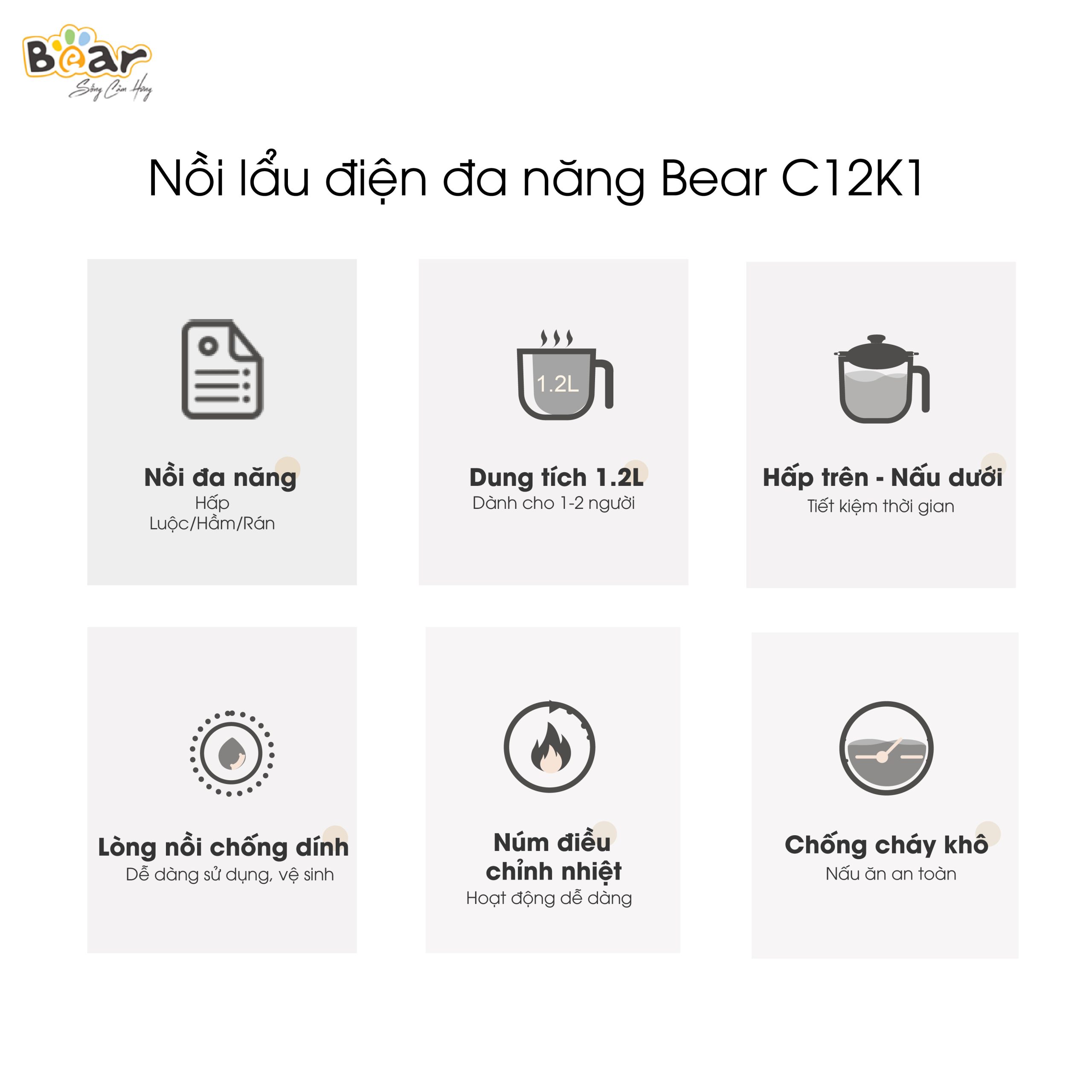 Hướng dẫn sử dụng nồi lẩu điện đa năng C12K1