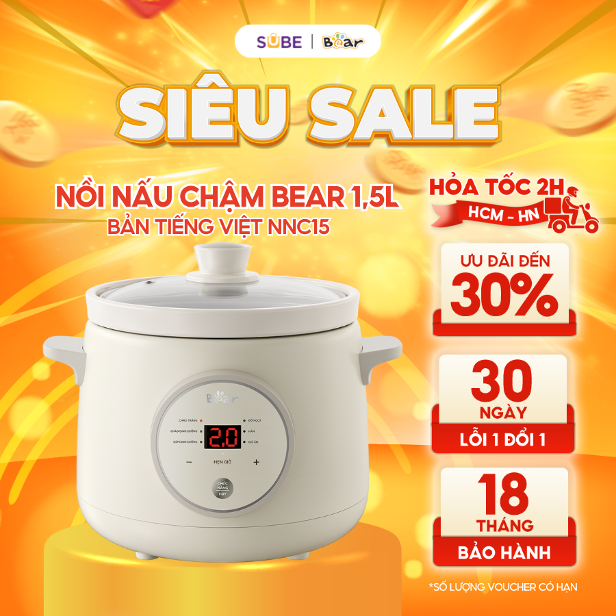 Nồi nấu chậm Bear 1.5L SB-NNC15