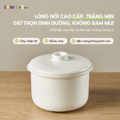 Thố sứ nồi nấu chậm Bear 1L