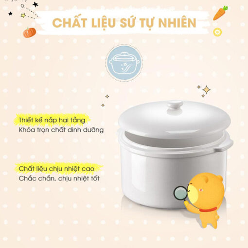 Thố sứ nồi nấu chậm Bear 2.5L