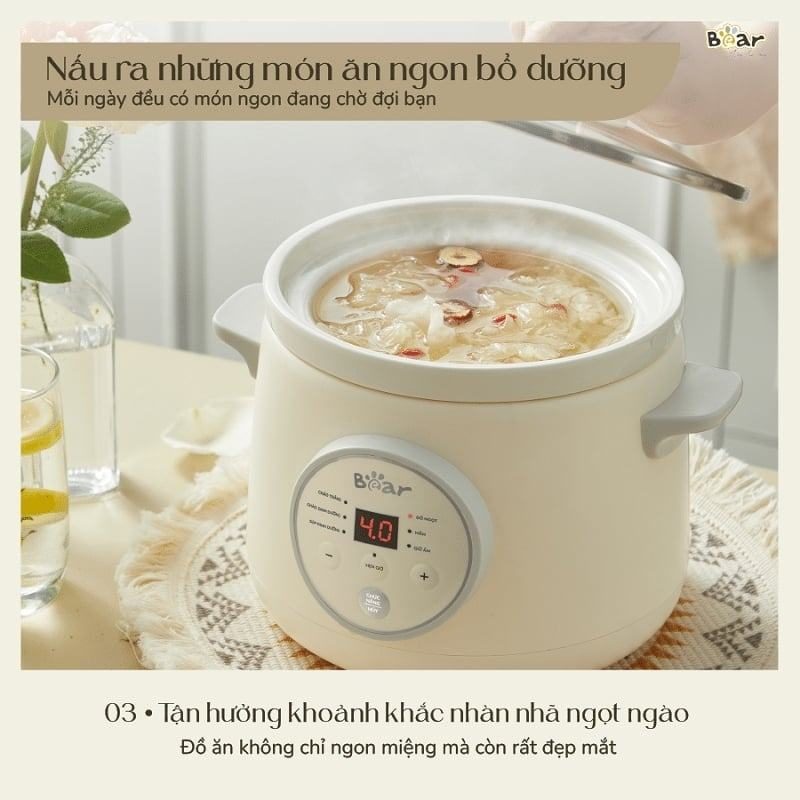 Cách sử dụng nồi nấu chậm Bear 1.5L