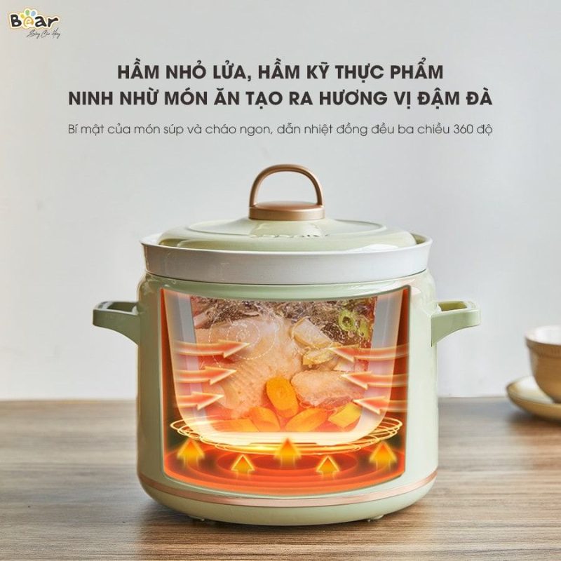 cách sử dụng nồi nấu chậm Bear 2l