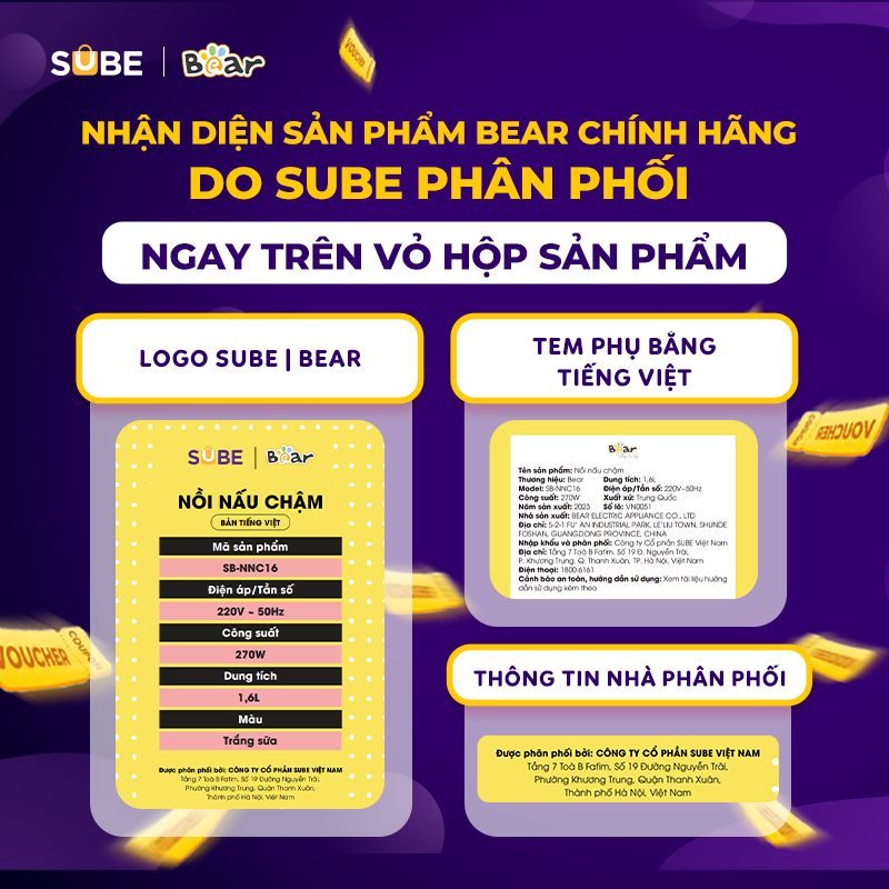 cách nhận diện sản phẩm bear do sube phân phối