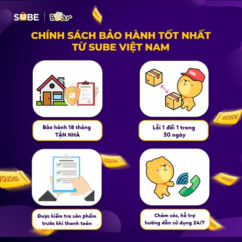 chính sách bảo hành sản phẩm bear tại sube