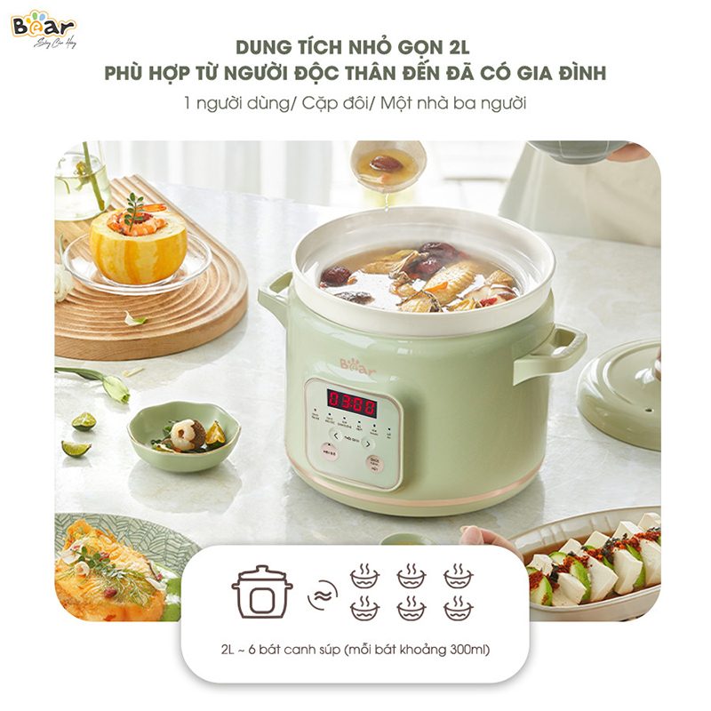 Nồi nấu chậm Bear SB-NNC20