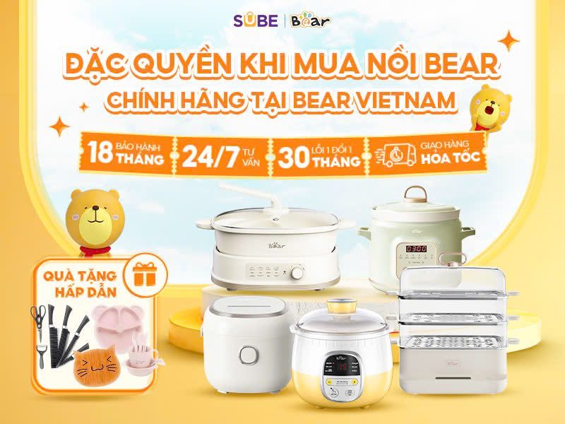 Nồi nấu chậm Bear 0.8l bản tiếng Việt đang được SUBE phân phối chính hãng