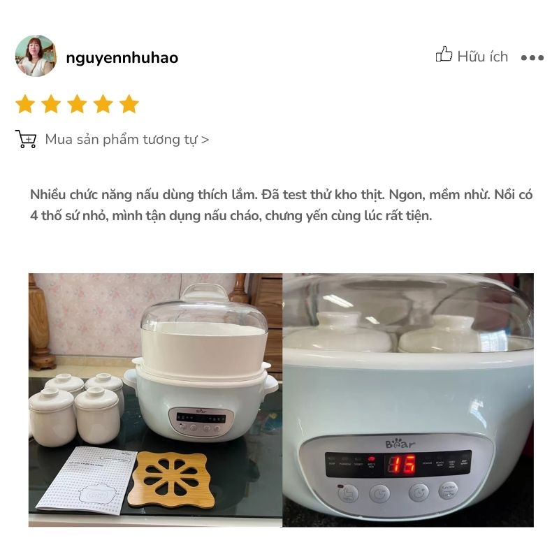 review nồi nấu chậm bear