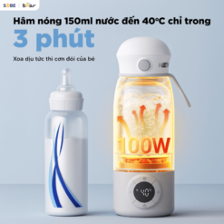 Hâm nóng 150ml nước đến 40 độ C chỉ trong 3 phút