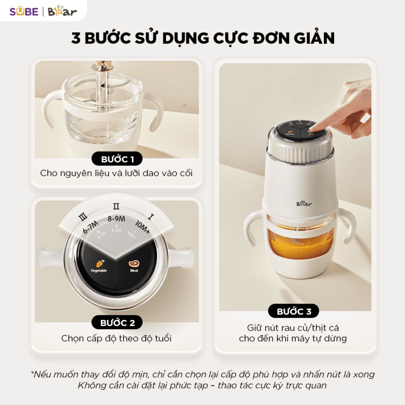 Các bước sử dụng đơn giản cho mẹ