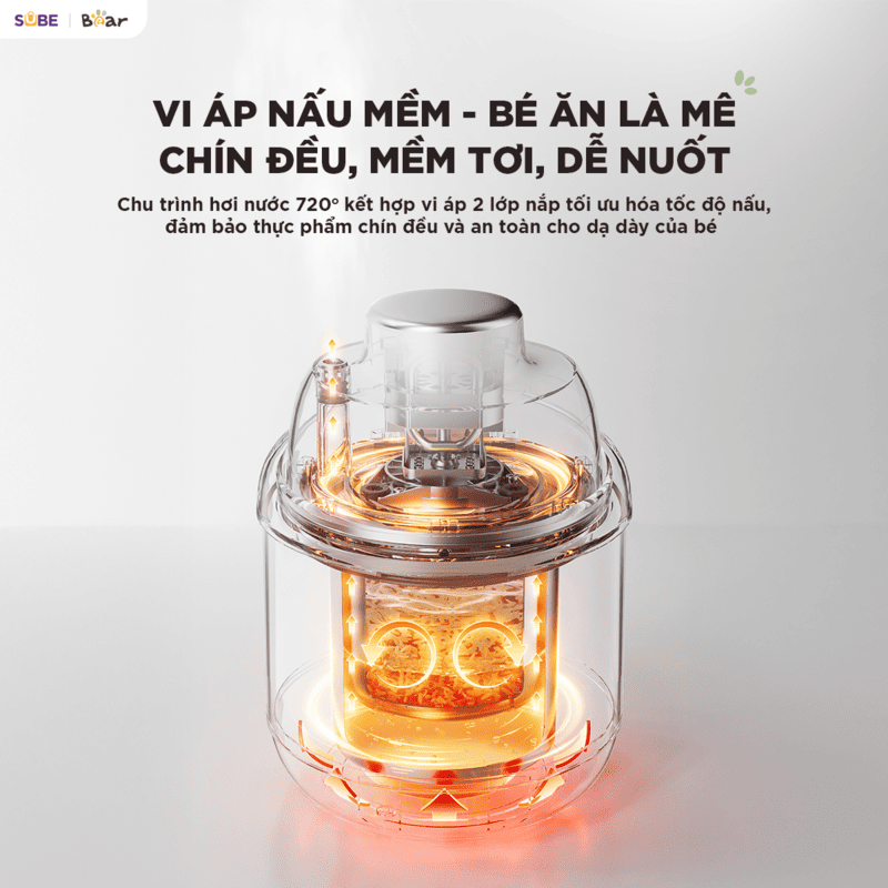 Vi áp nấu mềm giúp bé ăn ngon miệng hơn