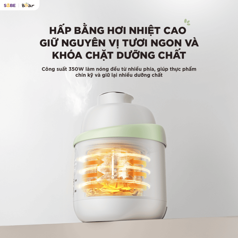 Hấp chín đều, giữ nguyên hương vị và dưỡng chất